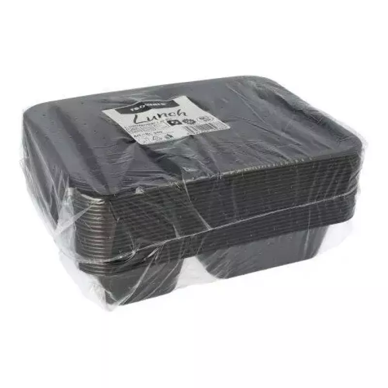 Wegwerp voedselcontainer Papstar 96553 polypropyleen zwart 227x178x45mm