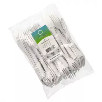 Wegwerpvork Papstar 96427 polypropyleen 50 stuks wit 185 mm