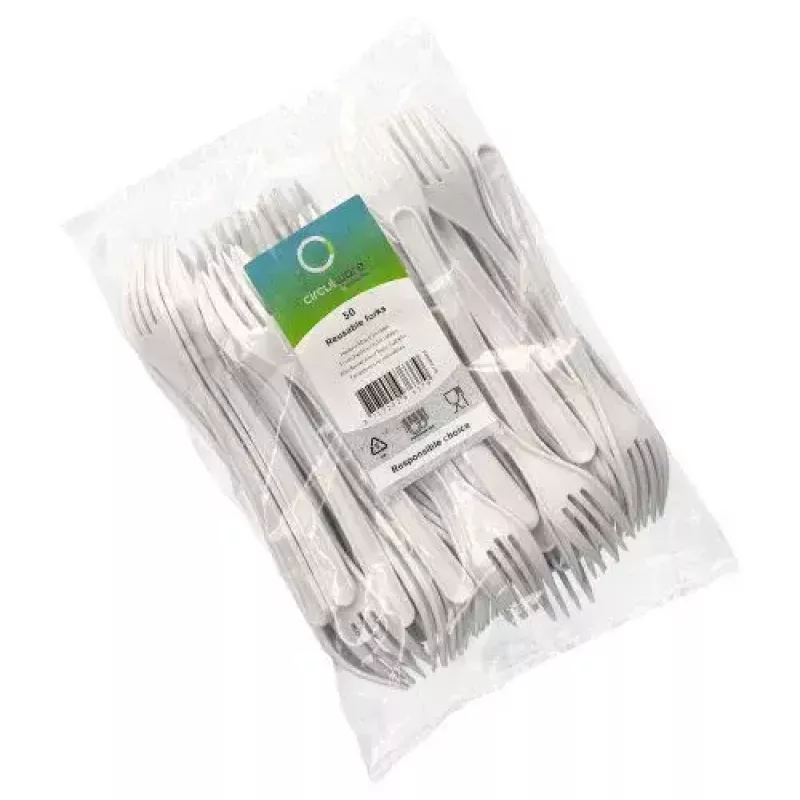 Wegwerpvork Papstar 96427 polypropyleen 50 stuks wit 185 mm