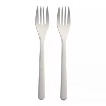 Wegwerpvork Papstar 96427 polypropyleen 50 stuks wit 185 mm