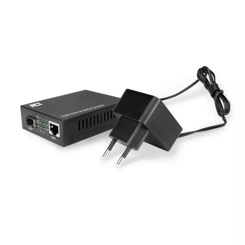 Netwerk-mediaconverter ACT AC4451 1000 Mbit/s multimode singlemode zwart