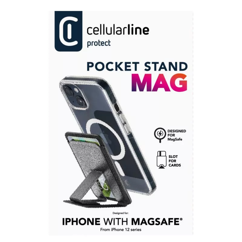 Cellularline Pocket Stand Mag magnetische kaarthouder met standfunctie compatibel met MagSafe