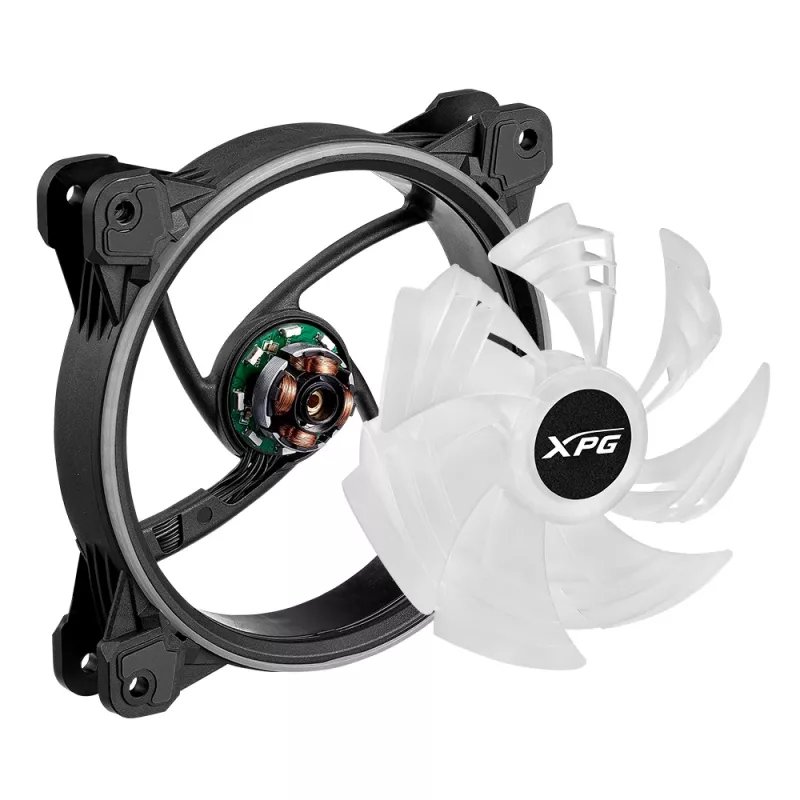 XPG HURRICANE 120 ARGB PWM zwart, ventilator, 12 cm, 600 RPM, 2000 RPM, zwart