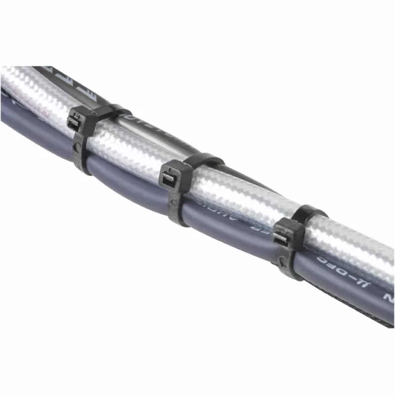 Hama 00221002 kabelbinderset, 2,5x100/150/200 mm, zwart, 150 st.