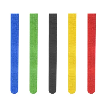 Hama 00221004 kabelbinder klittenbandkabelbinder nylon zwart, blauw, groen, rood, geel 5 stuks