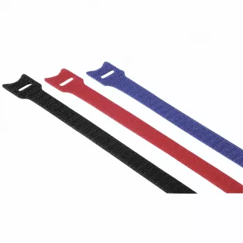 Hama 00221005 kabelbinder klittenbandkabelbinder nylon zwart, blauw 12 stuks