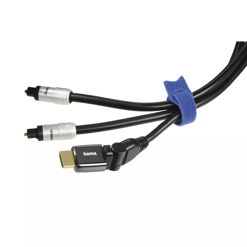 Hama 00221005 kabelbinder klittenbandkabelbinder nylon zwart, blauw 12 stuks