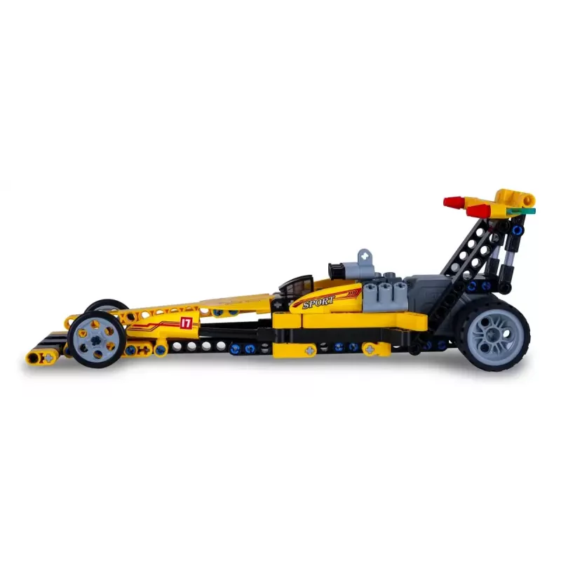 JAMARA CaDA Drag Racing 1:24 bouwsteenset, geel