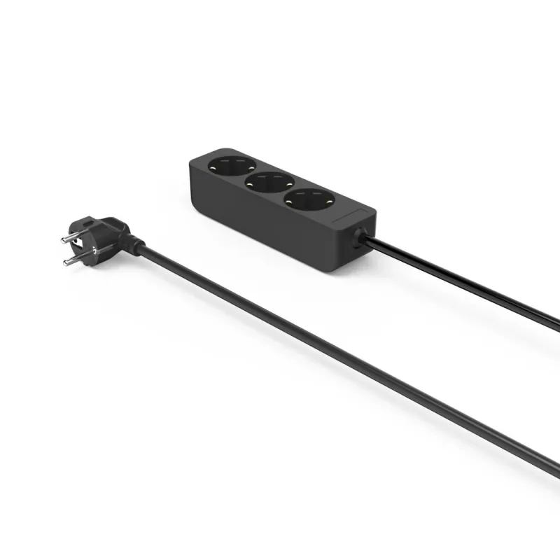 Hama 00223012 3-voudige stekkerdoos met verhoogde aanraakbeveiliging, zwart