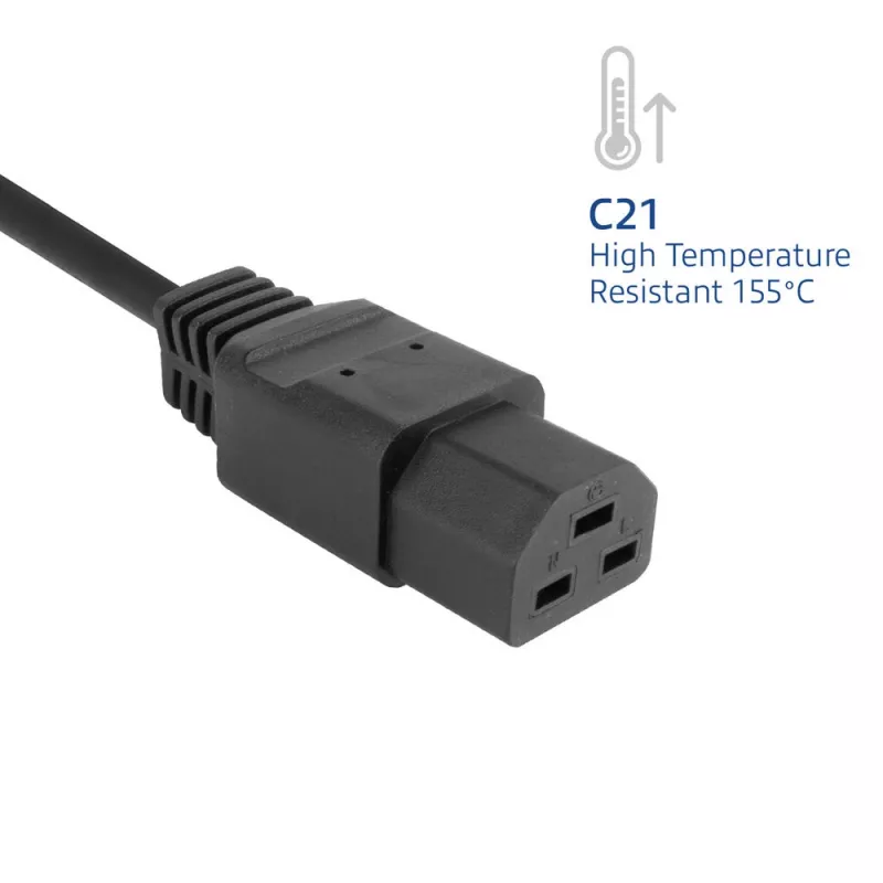 Netkabel ACT C20–C21 IEC60320 zwart 1 m, 250 V 16 A