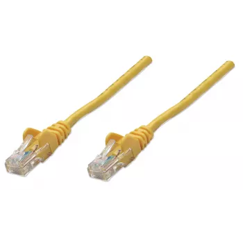 Intellinet netwerk-patchkabel, Cat5e, 7,5 m, geel, CCA, U/UTP, PVC, RJ45, vergulde contacten, zonder vergrendeling, aangegoten trekontlasting, levenslange garantie