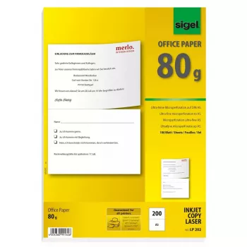 Drukkerpapier A5 Sigel LP202 200 vel wit