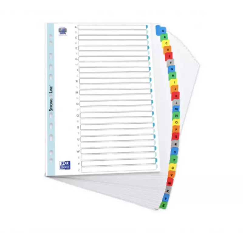 Elba Mylar kaartregister A-Z, 26-delig, A4 extra breed, 230 x 297 mm, gekleurde tabs (592581-20)