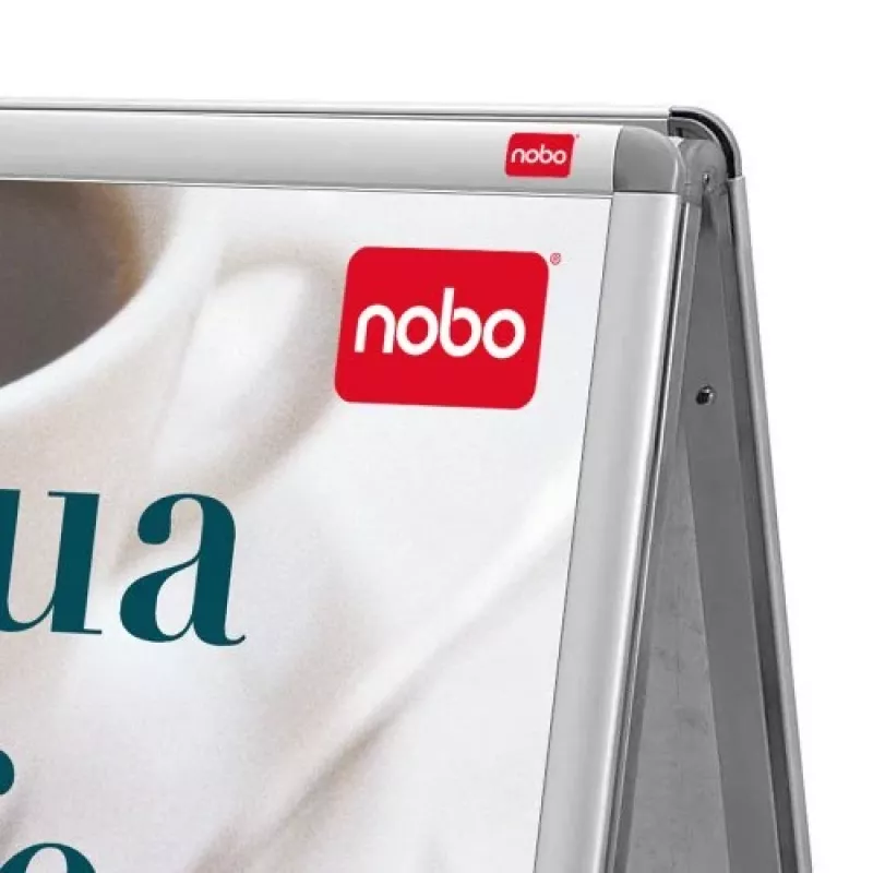 Nobo Essence A2 A-frame stoepbord, zilver, aluminium, 485 mm, 850 mm