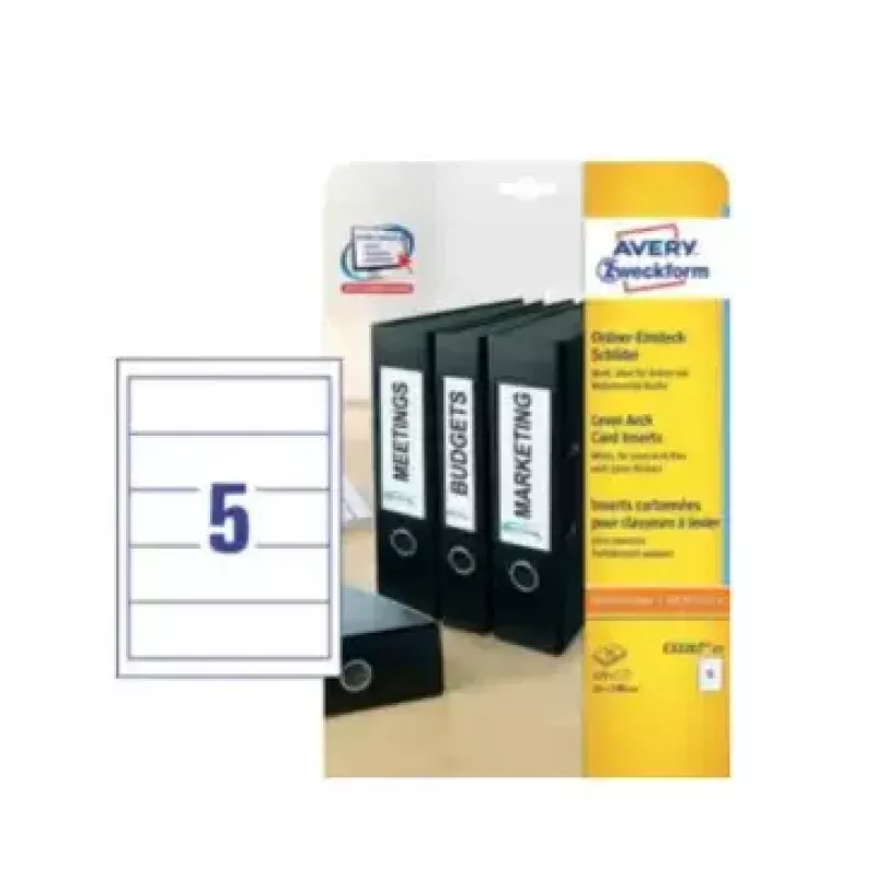 Avery Zweckform C32267-25 ordneretiketten 54 x 190 mm, wit