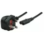 Manhattan netkabel, UK 3-pins stekker naar C7 bus (figuur-8), 1,8 m, 13 A, zwart, kabel, levenslange garantie