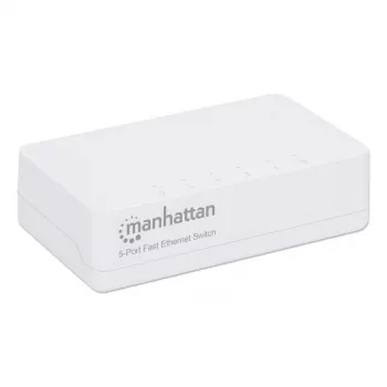 Manhattan 5-poorts Fast Ethernet-switch, kunststof, drie jaar garantie, doos