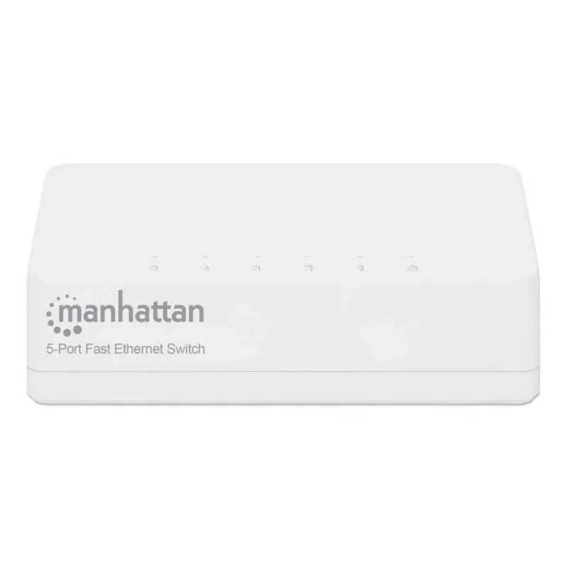 Manhattan 5-poorts Fast Ethernet-switch, kunststof, drie jaar garantie, doos
