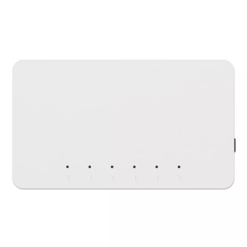 Manhattan 5-poorts Fast Ethernet-switch, kunststof, drie jaar garantie, doos