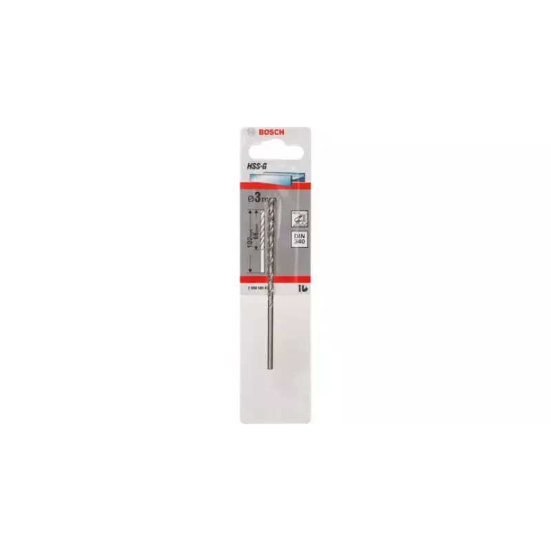Bosch HSS metaalspiraalboor 2,5 mm, 95 mm, DIN 340, 5 st. (2608596810)