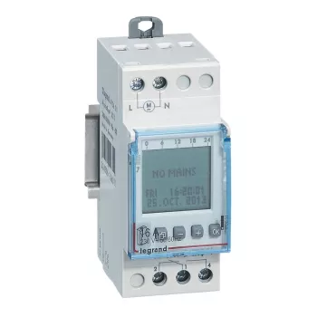 Legrand AlphaRex D21 412631 digitale weekschakelklok, 1-kanaals, 230 V AC, 2 modules