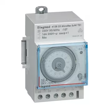 Legrand 412823 analoge DIN-rail schakelklok, 230 V, 16 A/250 V