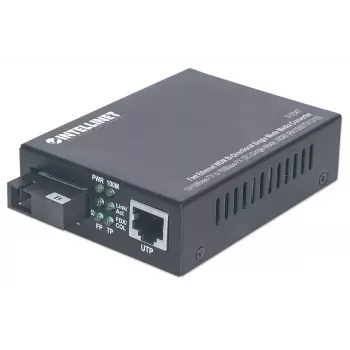 Intellinet Fast Ethernet WDM bidirectionele singlemode-mediaconverter, 10/100Base-Tx naar 100Base-Fx (SC) single-mode, 20 km, WDM (Rx1550/Tx1310)