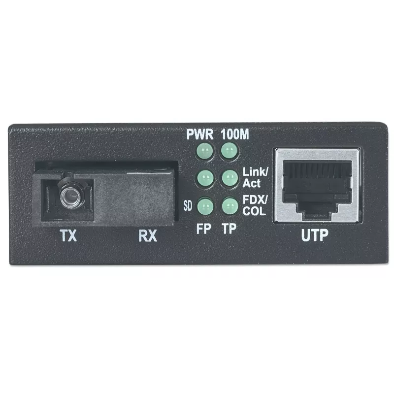 Intellinet 510547 Fast Ethernet WDM bidirectionele mediaconverter, 10/100Base-TX naar 100Base-FX (SC) singlemode, 20 km (12,4 mi), Rx1550/Tx1310 nm