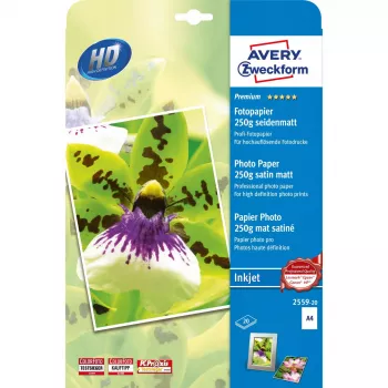 Inktjetpapier Avery Premium A4 250g wit satijnmat