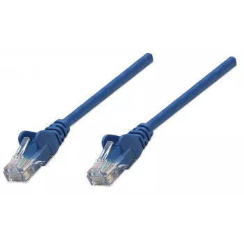 Intellinet netwerk-patchkabel, Cat5e, 1,5 m, blauw, CCA, U/UTP, PVC, RJ45, vergulde contacten, snagless, met knikbescherming, levenslange garantie