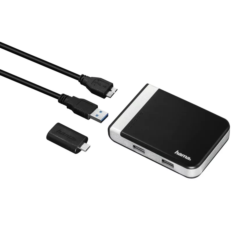 Hama 00054546 kaartlezer USB 3.2 Gen 1 (3.1 Gen 1) Type-A/Type-C zwart, zilver