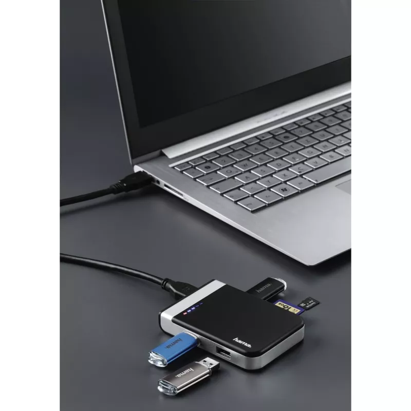 Hama 00054546 kaartlezer USB 3.2 Gen 1 (3.1 Gen 1) Type-A/Type-C zwart, zilver
