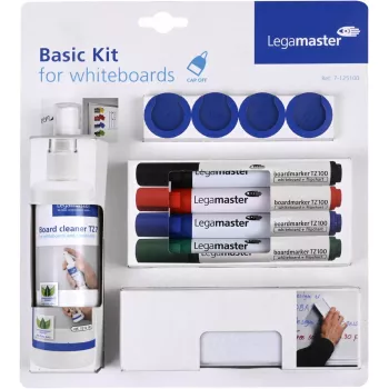 Accessoireset voor whiteboards Legamaster basic 10-delig, compatibel met Legamaster UNIVERSAL, meerkleurig, 225×45×255 mm
