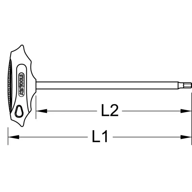 KS Tools ERGOTORQUEplus T-greep RIBE-sleutel, 6 mm, extra lang (158.5123)