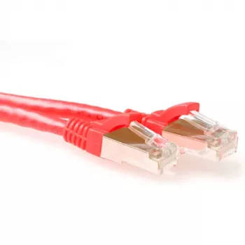 ACT rood 5 meter S/FTP CAT6A patchkabel, rastnasenvrij met RJ45-stekkers