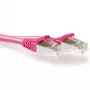 ACT roze 1,00 m SFTP CAT6A patchkabel, rastnasvrij met RJ45-stekkers