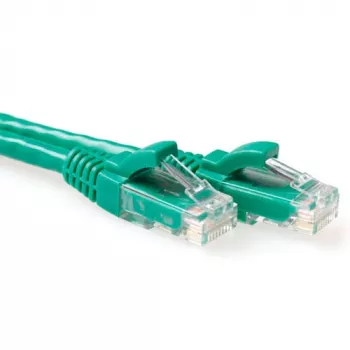 ACT groen 0,25 meter U/UTP CAT6 patchkabel rastnasbeschermd met RJ45-stekkers