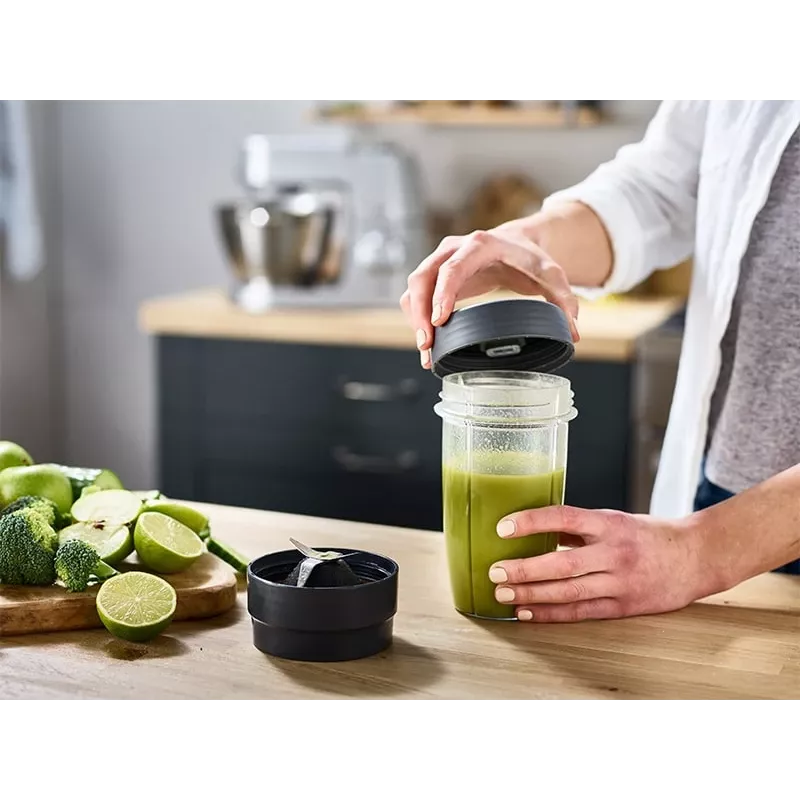 Kenwood KAH740PL Smoothie 2GO blenderopzetstuk, 2 x 0,6 L, grijs