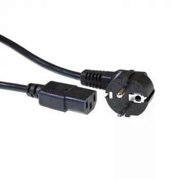 ACT netkabel CEE 7/7 stekker (haaks) - C13 zwart 2 m