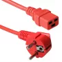ACT netkabel CEE 7/7 stekker (haaks) - C19 rood 1,2 m