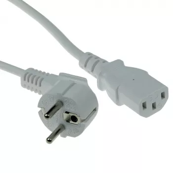 ACT netkabel netstekker CEE 7/7 stekker (haaks) – C13 wit 2 m