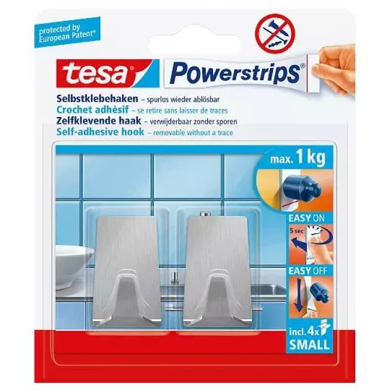 Handdoekhaak TESA 57066-00000 metallic binnen 2 stuks