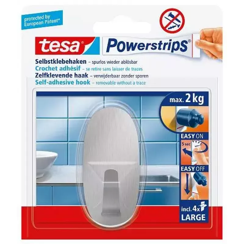 Handdoekhaak TESA 58261-00000 indoor metallic 1 stuk