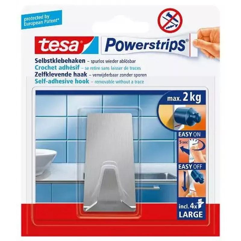 Handdoekhaak TESA 58266-00000 roestvrij staal binnen