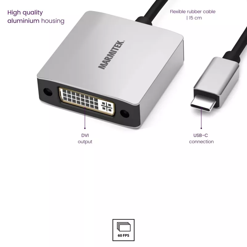 Marmitek Connect USB C to DVI - USB-C-naar-DVI-adapter