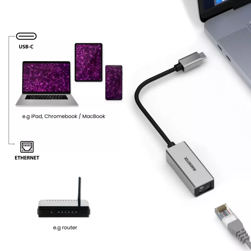 Marmitek Connect USB-C naar Ethernet-adapter 8373