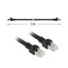 ACT zwart 1 meter S/FTP CAT7 PUR flex patchkabel snagless met RJ45-stekkers (CAT6A-compatibel)