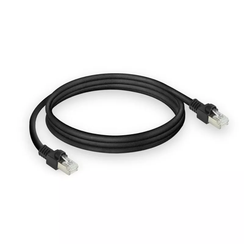 ACT zwart 10 meter S/FTP CAT7 PUR flex patchkabel, rastnasbescherming, met RJ45-stekkers (CAT6A-conform)