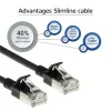 ACT zwart 7 meter LSZH U/FTP CAT6A datacenter slimline patchkabel met RJ45-stekkers
