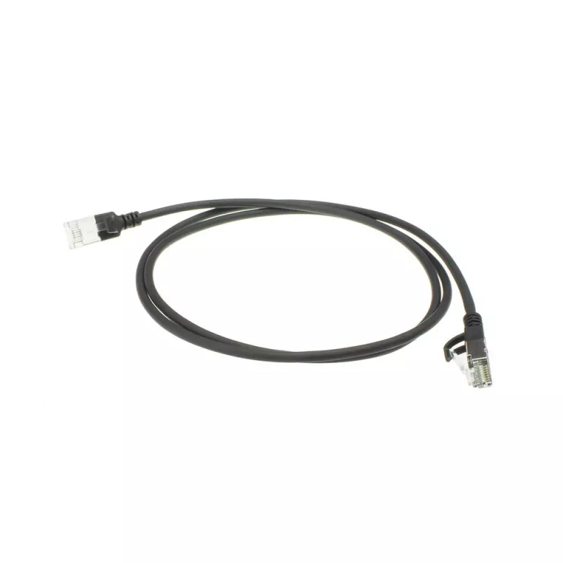 ACT zwart 10 meter LSZH U/FTP CAT6A datacenter slimline patchkabel met rastvrije RJ45-stekkers